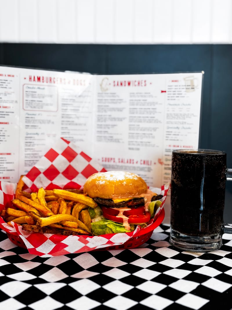 Hires Big H burger and fresh-cut fries